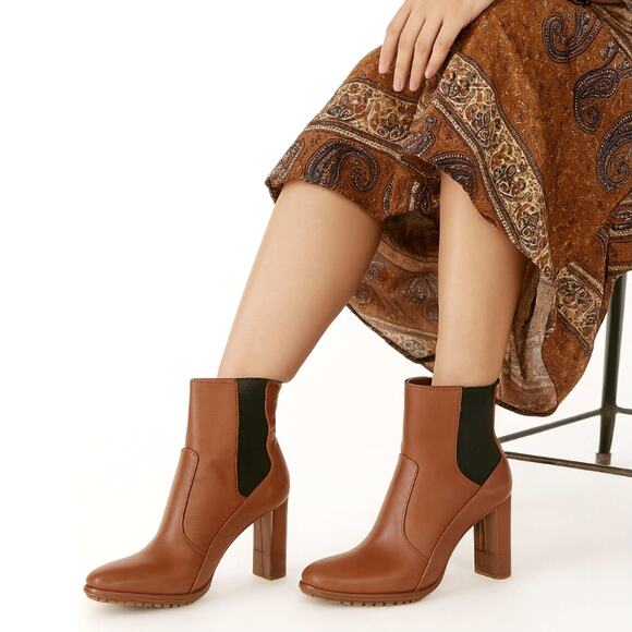 Ulla Johnson 6 Clement $645 Chelsea Boots Saddle Leather Pull On Ankle Brown 36 - Picture 2 of 7